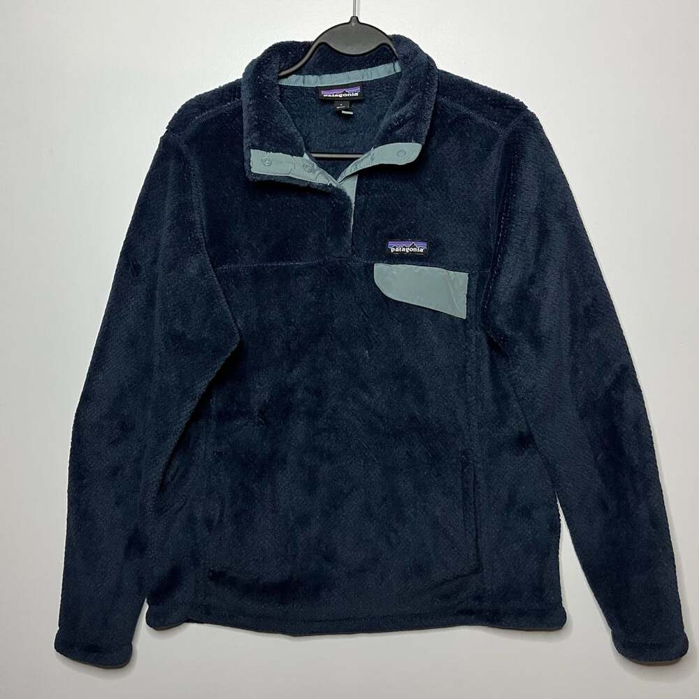 Patagonia Women's Re-Tool Snap-T Pullover Fleece Jacket Navy Blue Size L